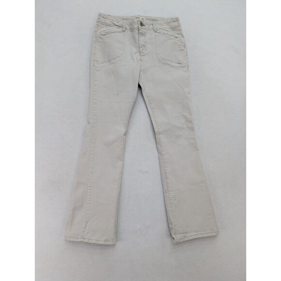 Levi Strauss Signature Women's Jeans Size 10 Flared Beige Khaki Stretch - Picture 2 of 16
